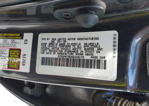 2009 Pontiac Vibe from USA, damaged, VIN 5Y2SP67809Z449173